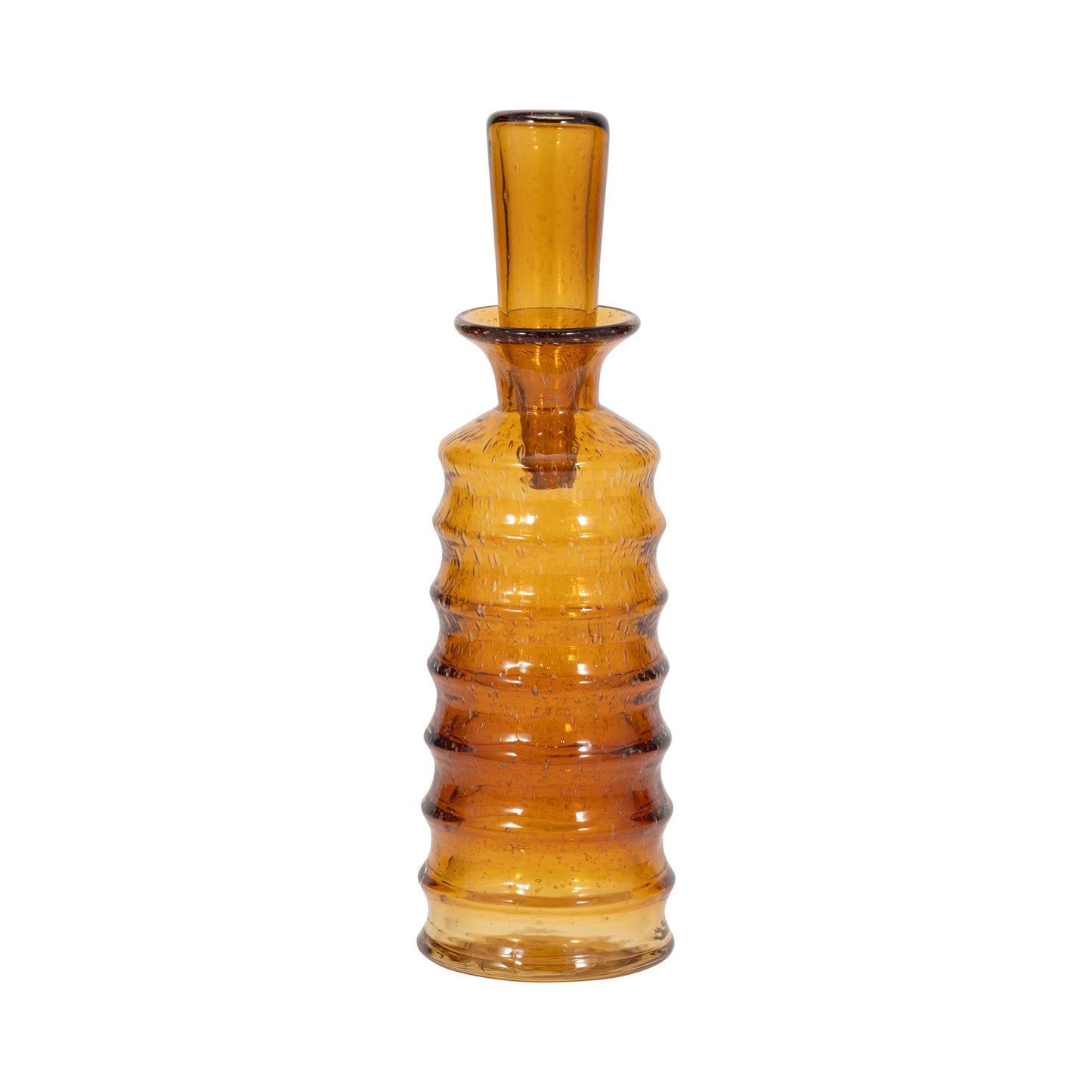 CLARIMOND RIDGED AMBER GLASS BOTTLE
