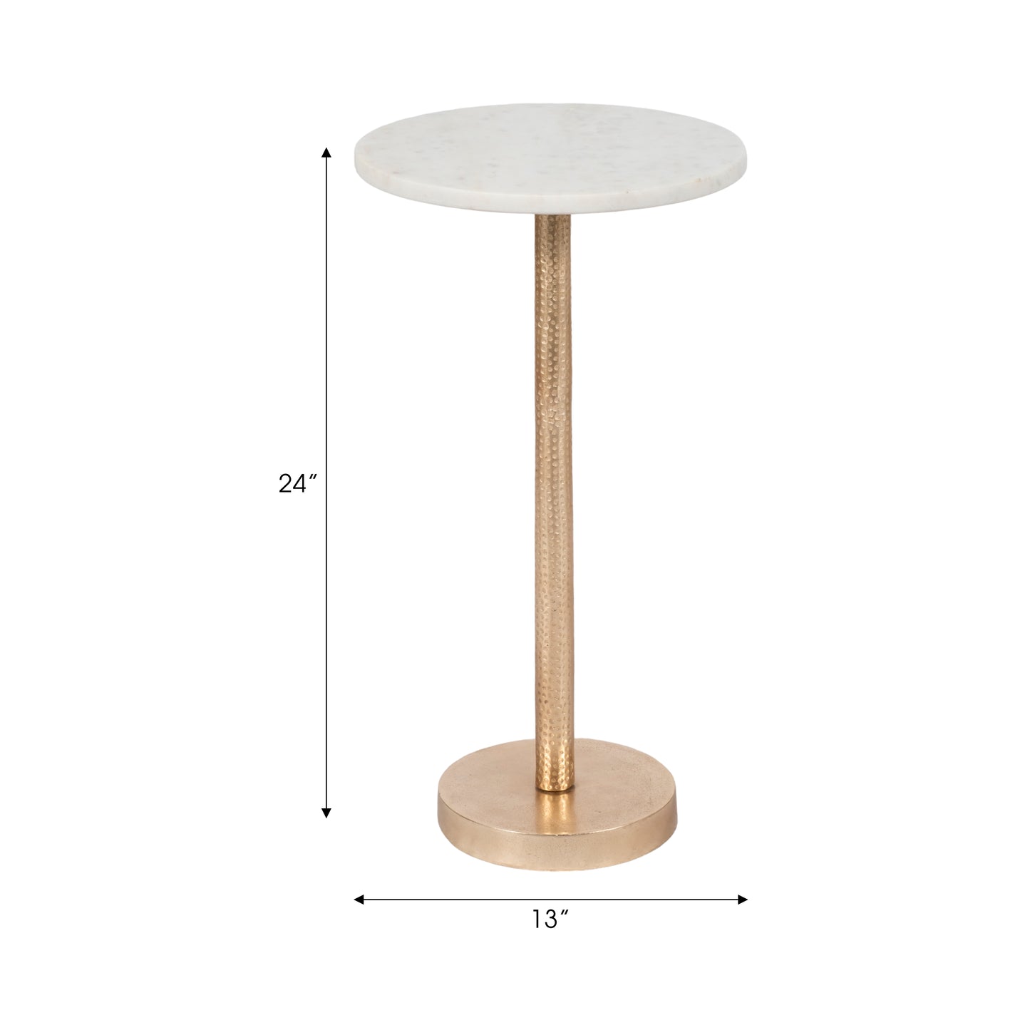 METAL 24" ROUND DRINK TAB FLAT BASE GOLD