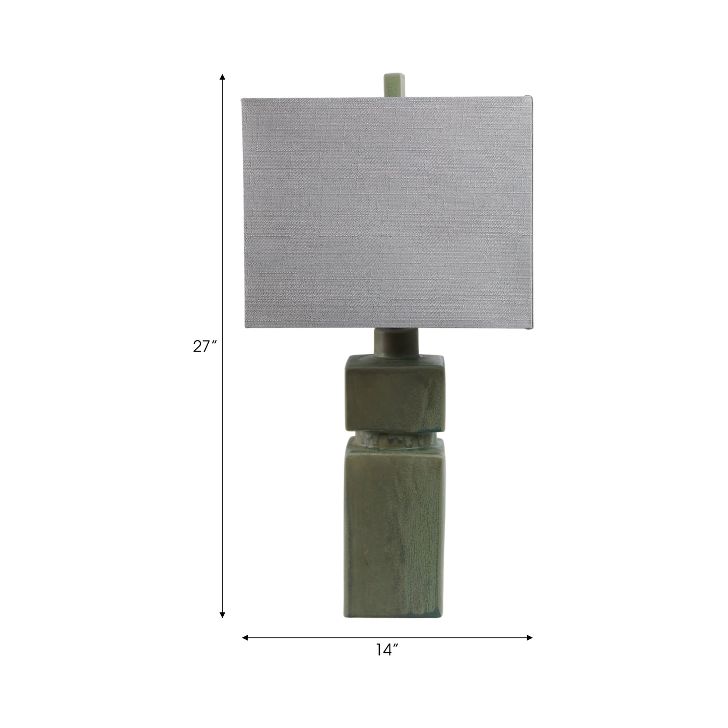 14'' X 29" REACTIVE FINISH TABLE LAMP GREEN