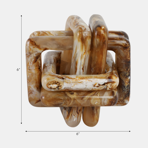 RESIN KNOT MARBLED TAN 6''