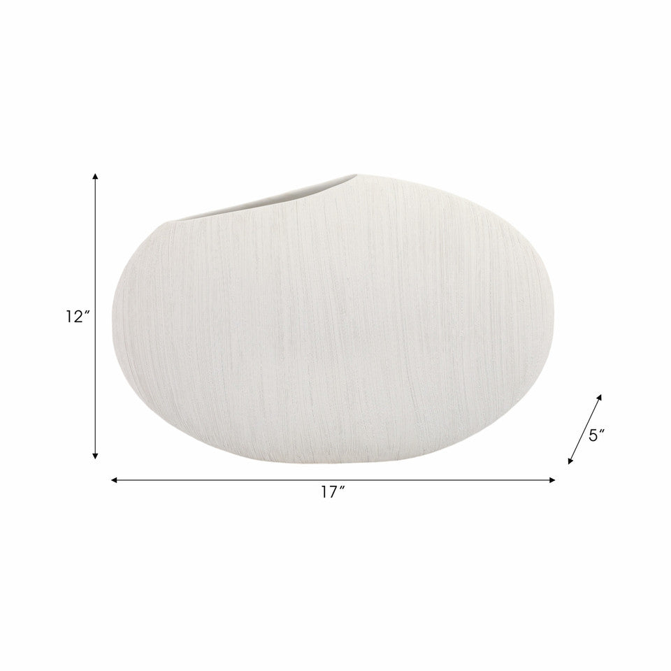 16" X 11" CASCAIS SMALL WHITE PORTUGAL VASE