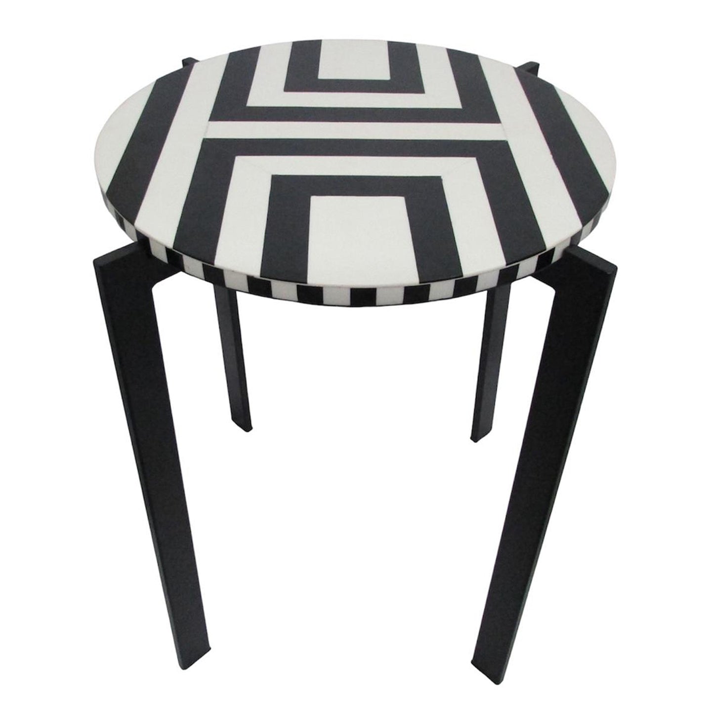 PLATTED BLACK AND WHITE ACCENT TABLE