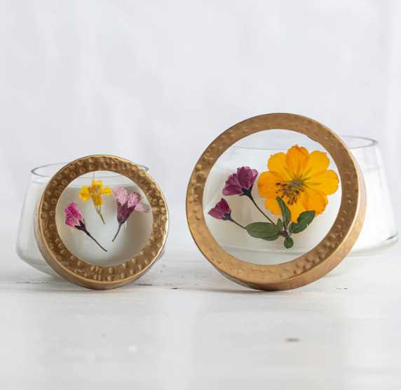 PRESSED FLOWER CANDLE-LEMON BLOSSOM & LYCHEE SMALL