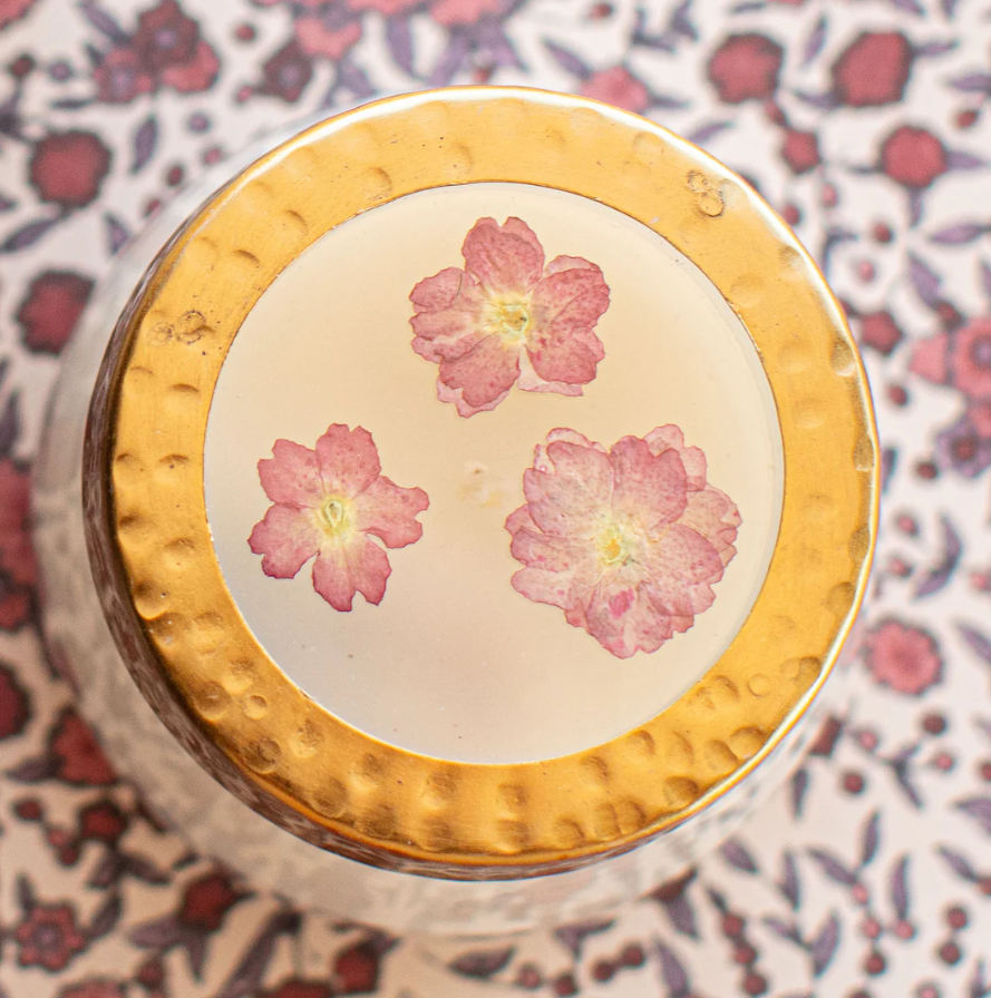 PRESSED FLOWER CANDLE-SPICY APPLE SMALL