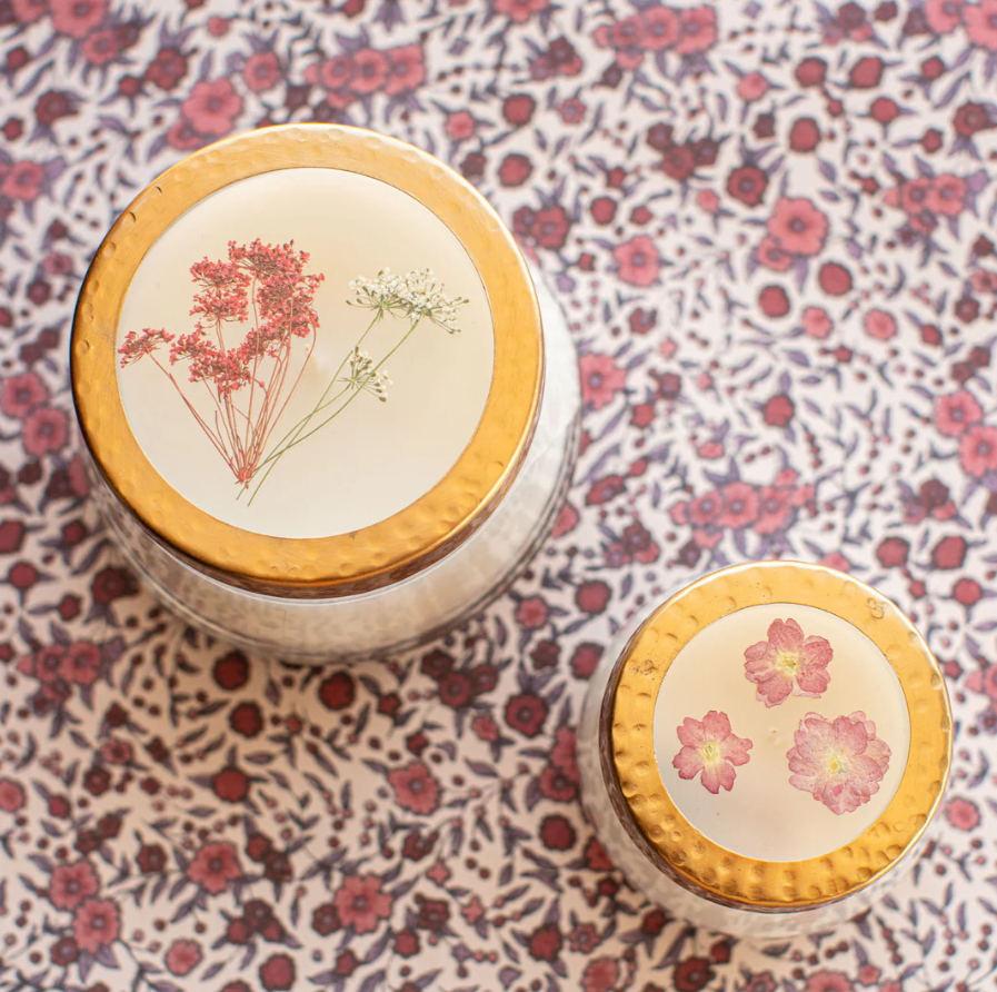PRESSED FLOWER CANDLE-SPICY APPLE SMALL