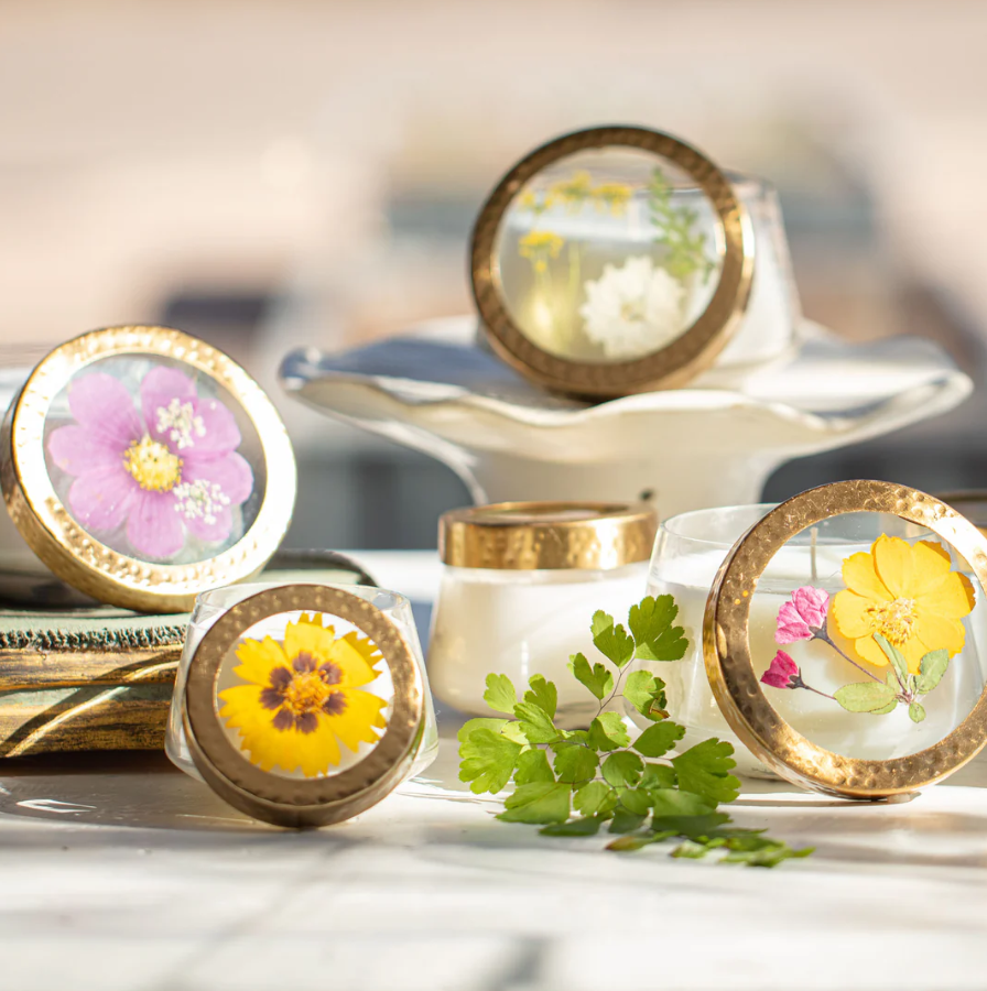 PRESSED FLOWER CANDLE-SPICY APPLE SMALL