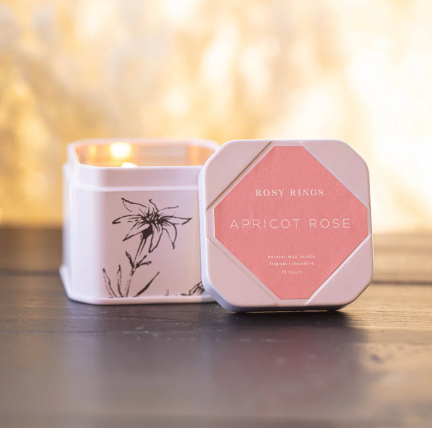 APRICOT ROSE TRAVEL TIN