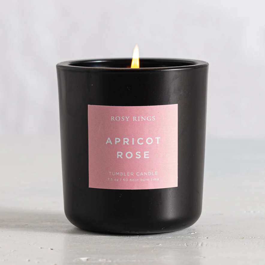 APRICOT ROSE BOXED GLASS TUMBLER CANDLE
