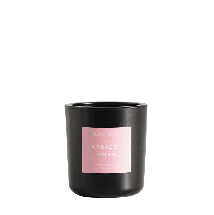APRICOT ROSE BOXED GLASS TUMBLER CANDLE
