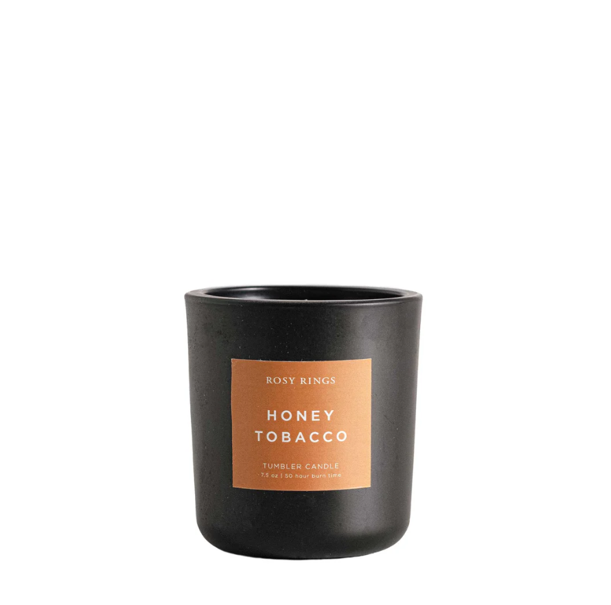 HONEY TOBACCO BOXED GLASS TUMBLER CANDLE