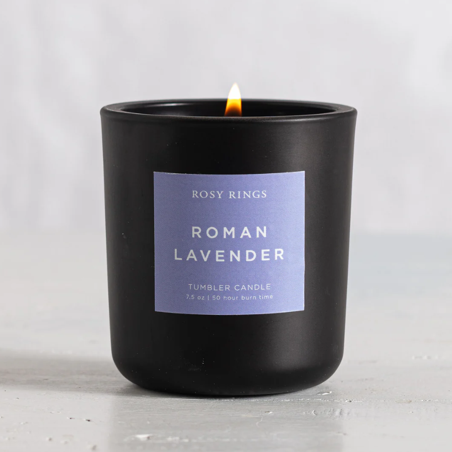 ROMAN LAVENDER BOXED GLASS TUMBLER CANDLE