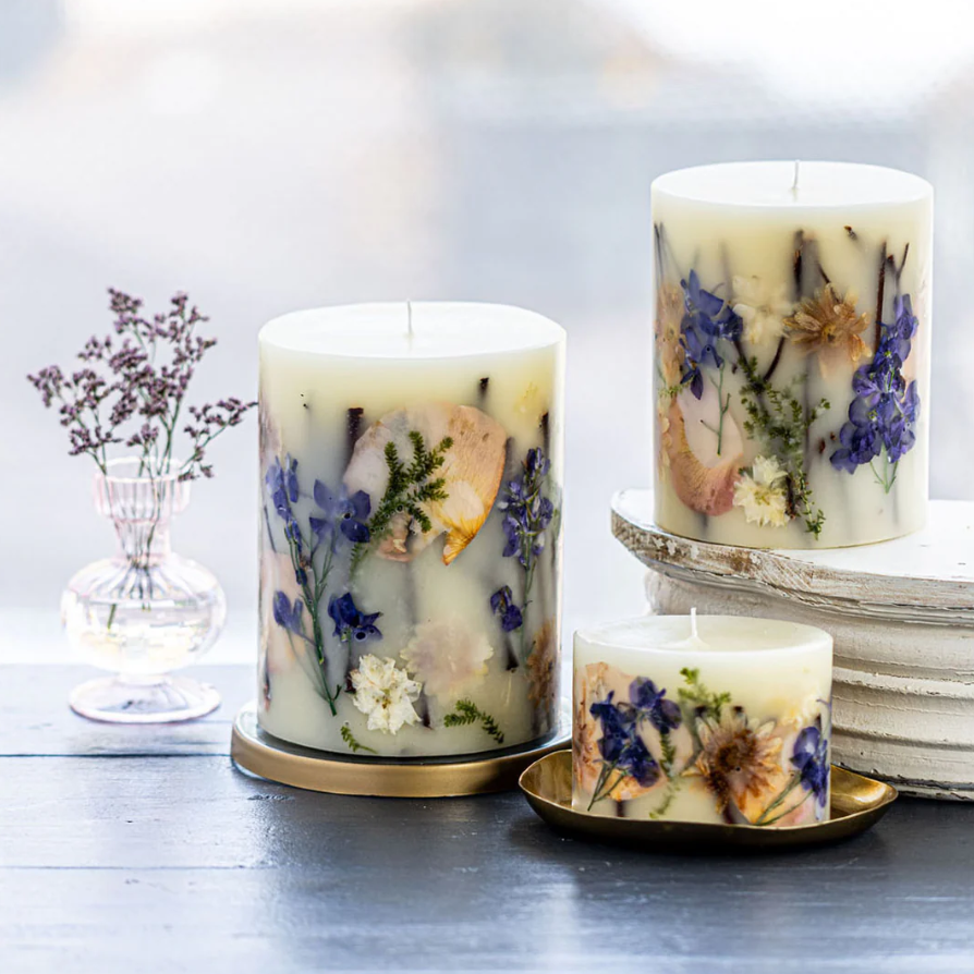 PETITE OVAL BOTANICAL CANDLE-VANILLA RAIN