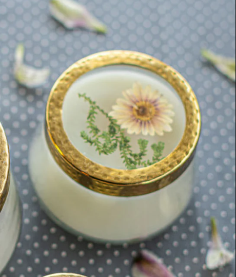 PRESSED FLORAL CANDLE-VAINILLA RAIN-MEDIUM