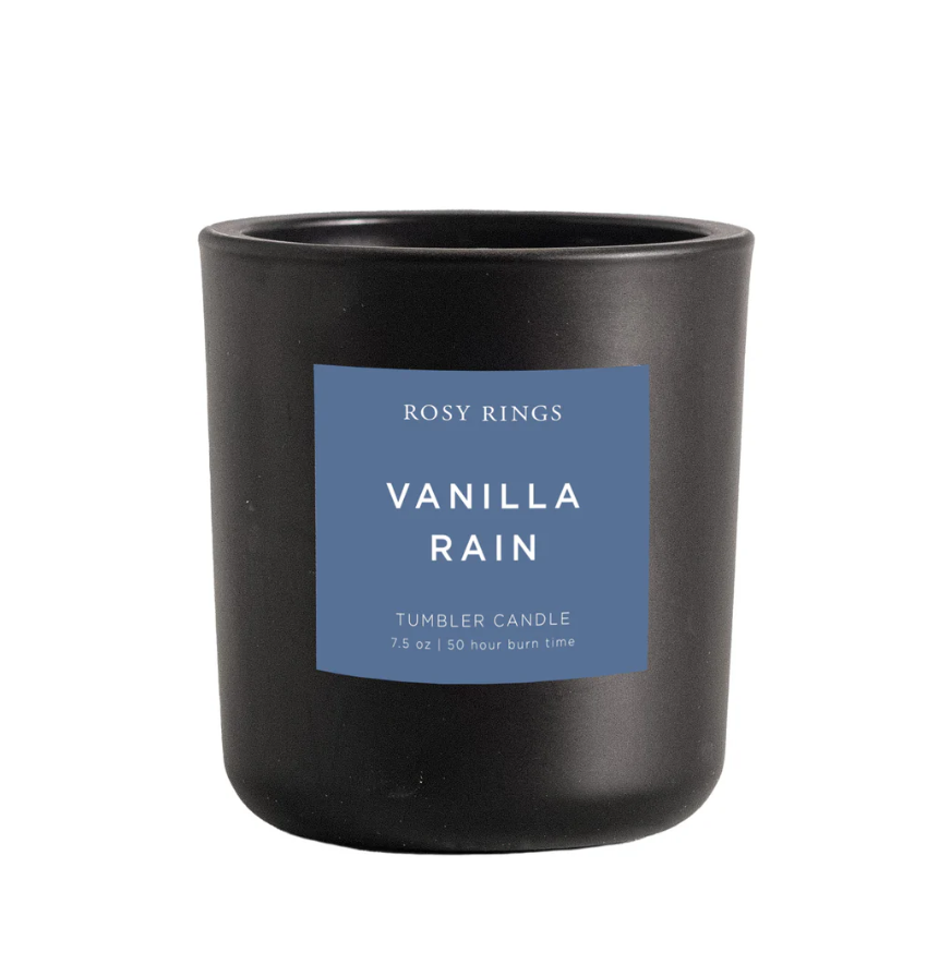 VANILLA RAIN BOXED GLASS TUMBLER CANDLE