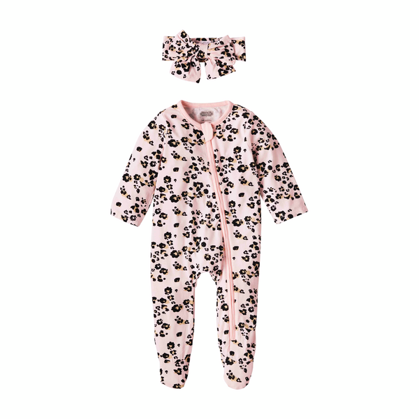 BAMBOO LEOPARD RUFFLE SLEEPER