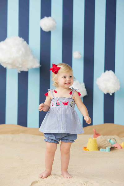 SAIL AWAY SMOCKED SHORT SET