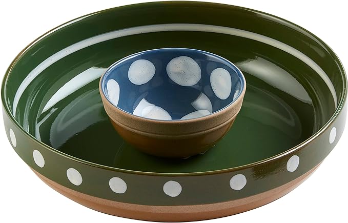 DOTTED CHIPS N DIP PLATE SET