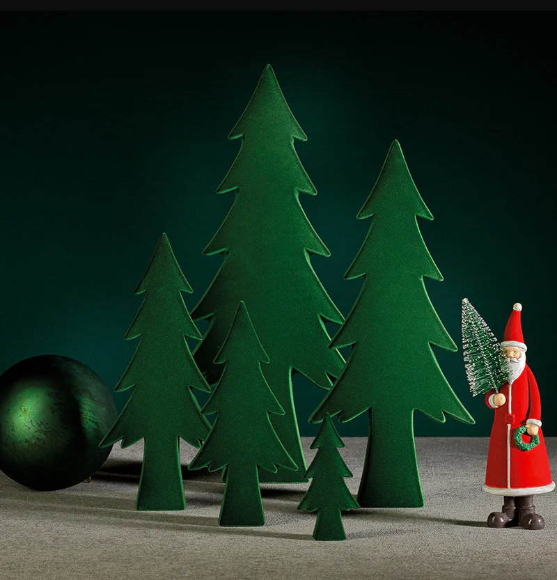 GREEN FLOCKED TREE- MEDIUM