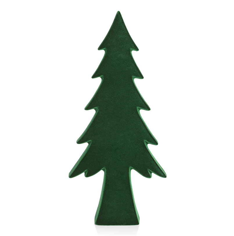 GREEN FLOCKED TREE- LARGE