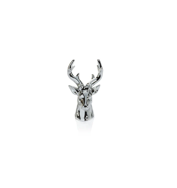 ROCKY MOUNTAIN CERAMIC STAG HEAD -SILVER/SMALL