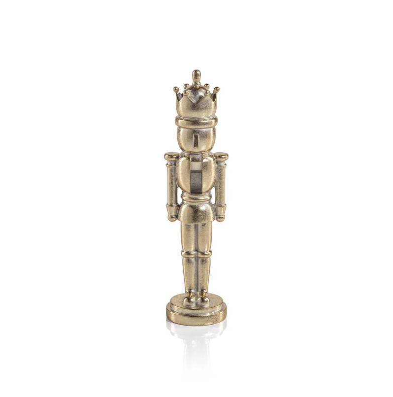 GOLD METALLIC DECORATIVE NUTCRACKER 8''