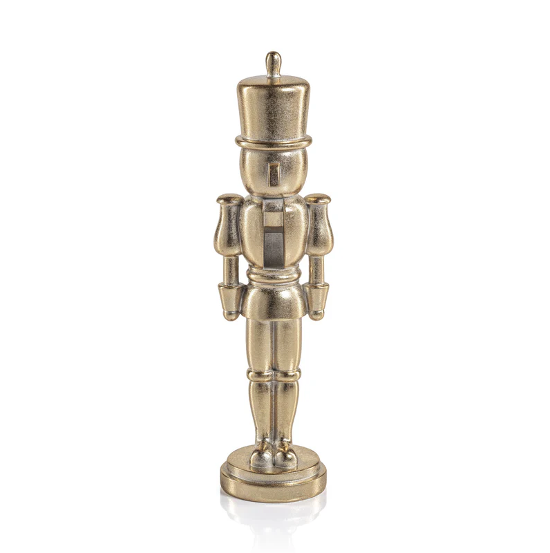 GOLD METALLIC DECORATIVE NUTCRACKER 10''
