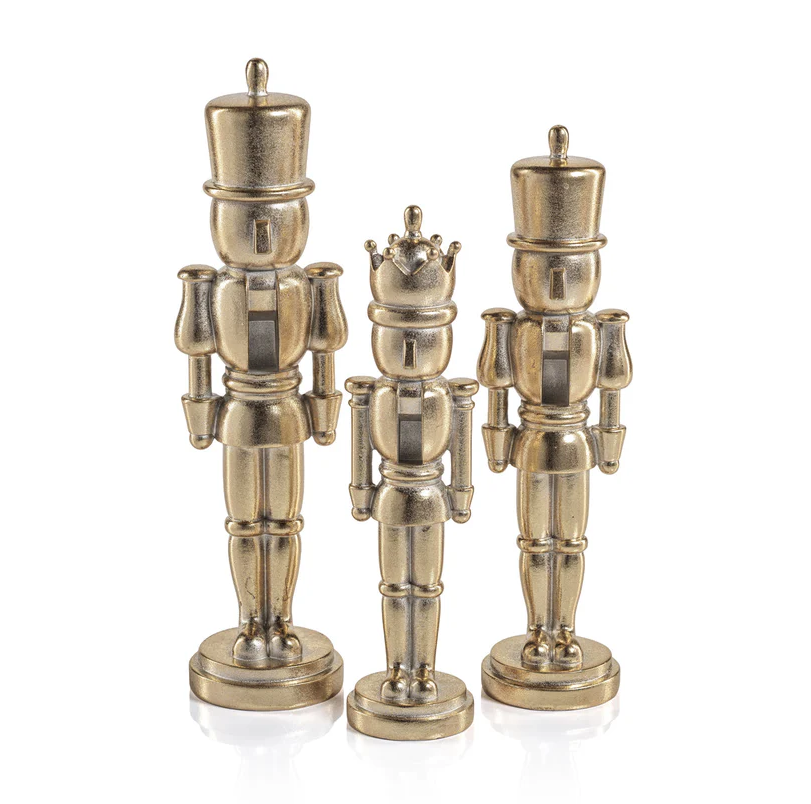 GOLD METALLIC DECORATIVE NUTCRACKER 10''