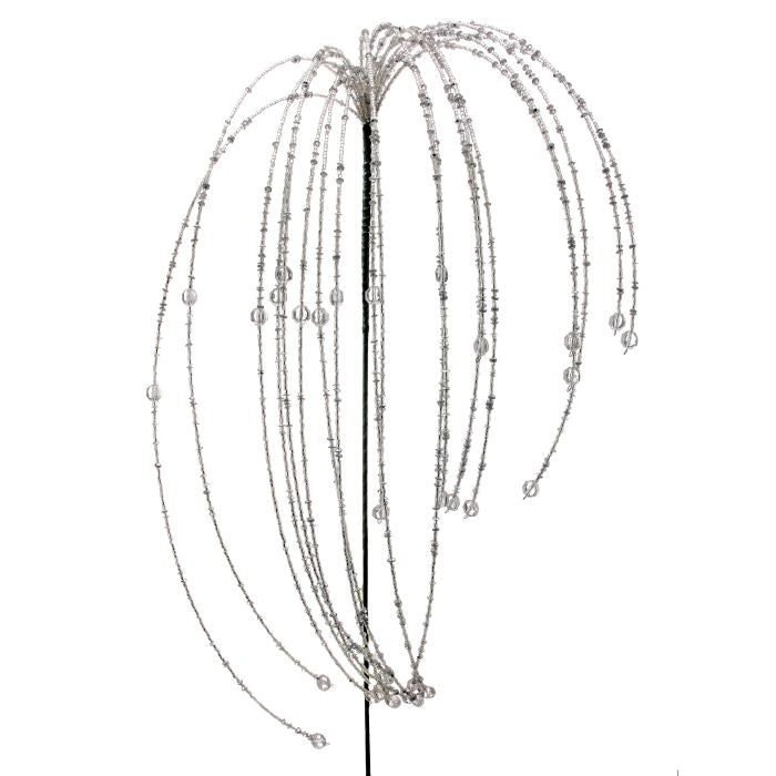 18'' BEADED RAIN SPRAY SILVER