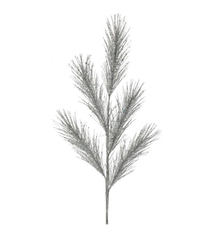30'' GLITTER PINE SPRAY SILVER