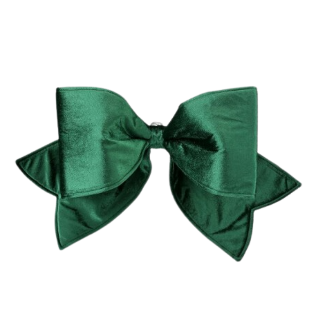 24" VELVET BOW GREEN