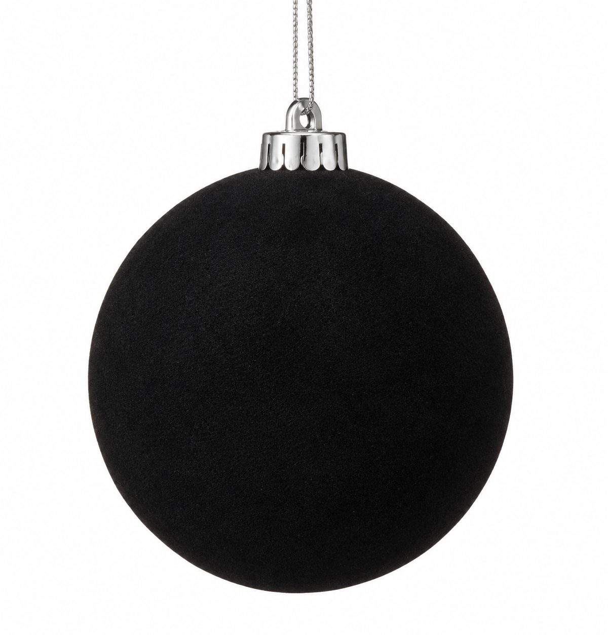 5'' VELVET BALL ORNAMENT BOX OF 3- BLACK