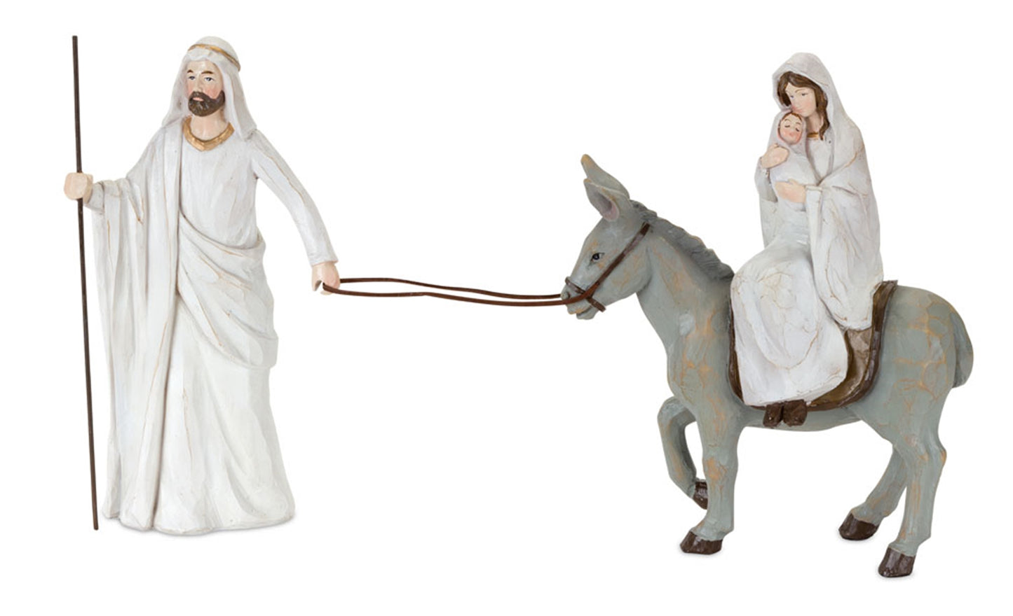 HOLY FAMILY WITH DONKEY 13"L X 10.75"H