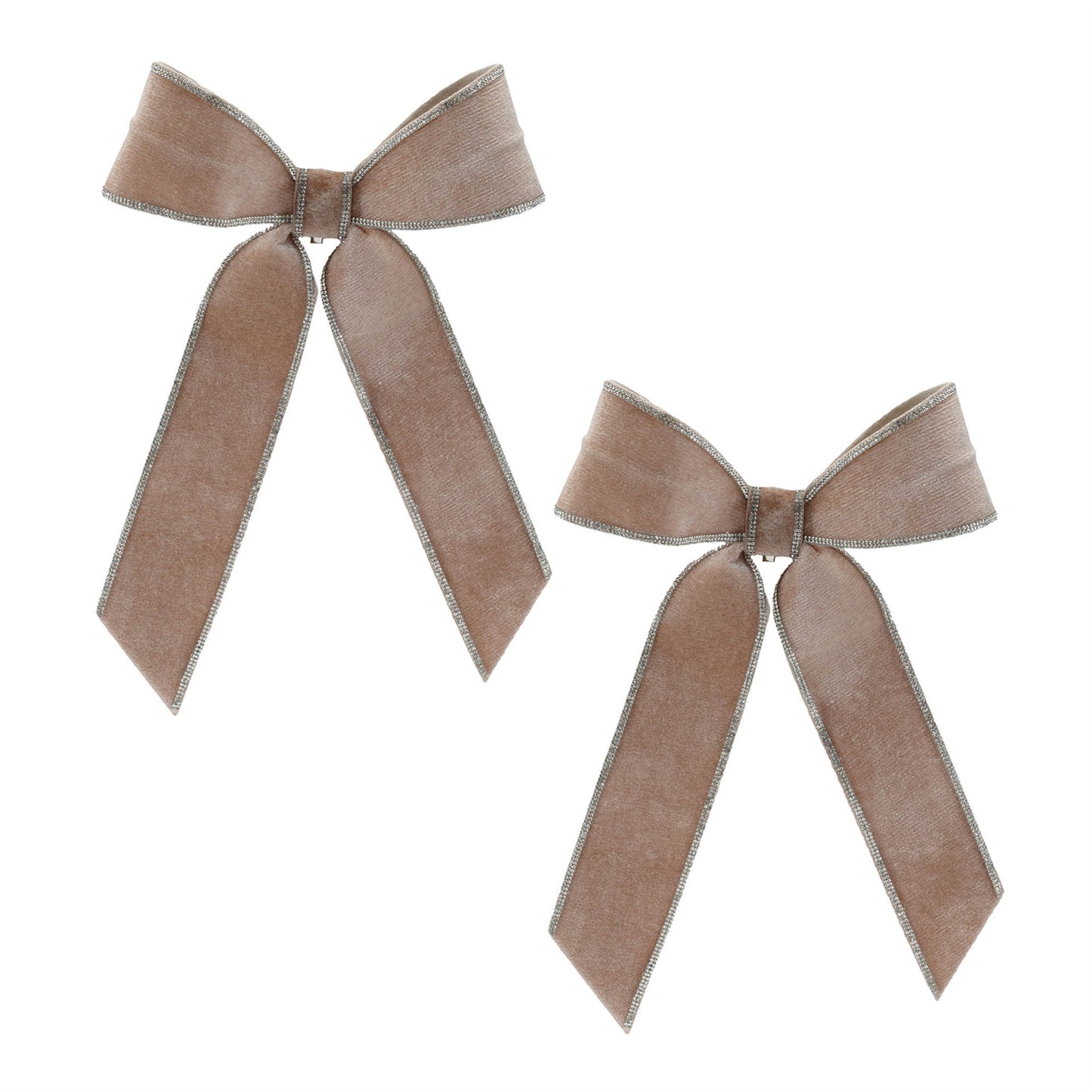 BEIGE VELVET BOW 9"W X 14"H