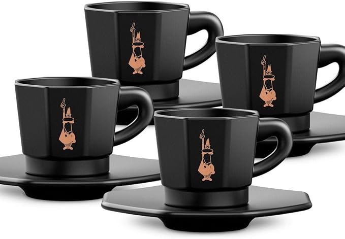 BIALETTI SET OF 4 CUPS- BLACK