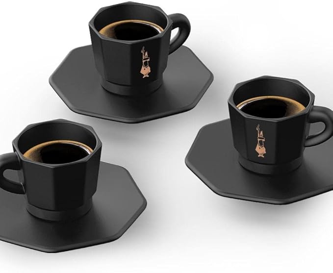 BIALETTI SET OF 4 CUPS- BLACK