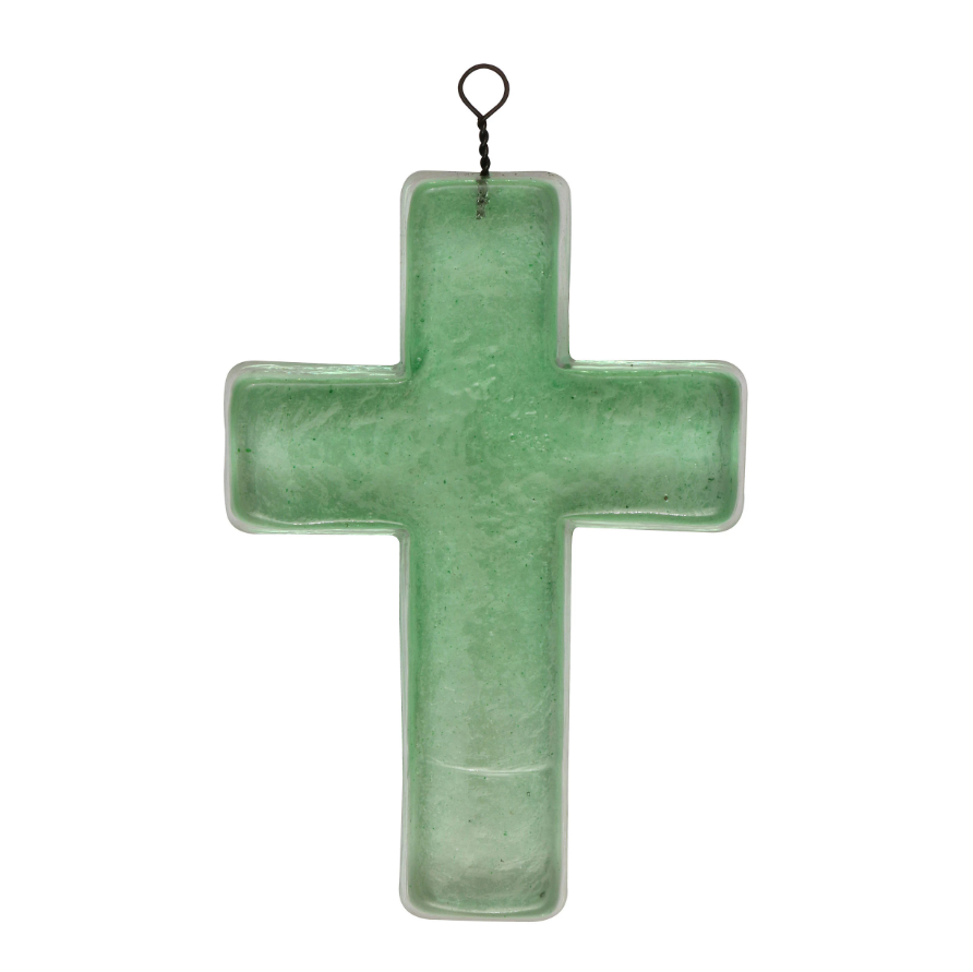 GLASS HANGING CROSS