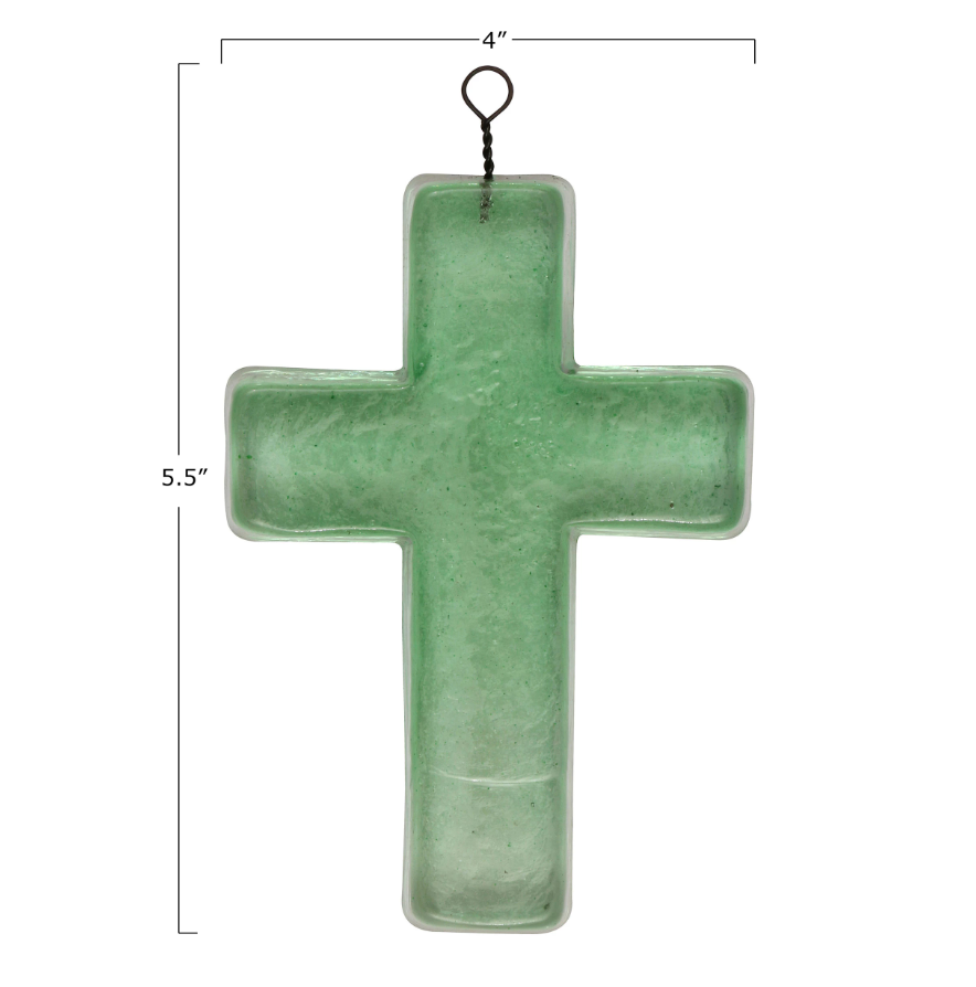 GLASS HANGING CROSS