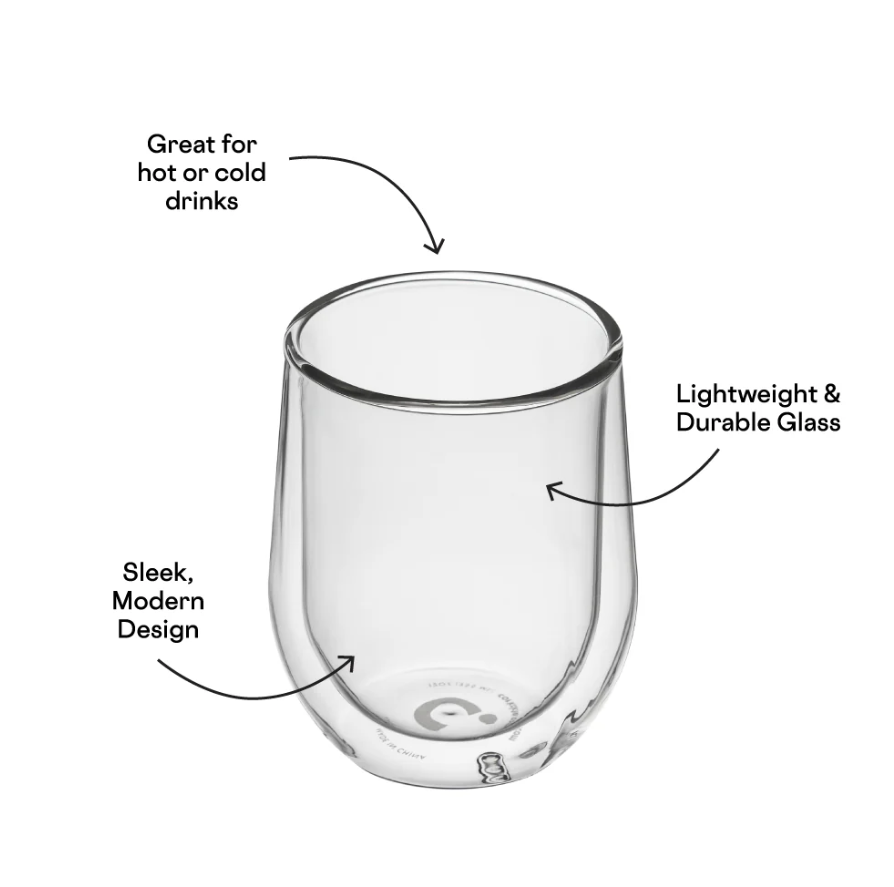 GLASS STEMLESS DOUBLE PACK- CLEAR