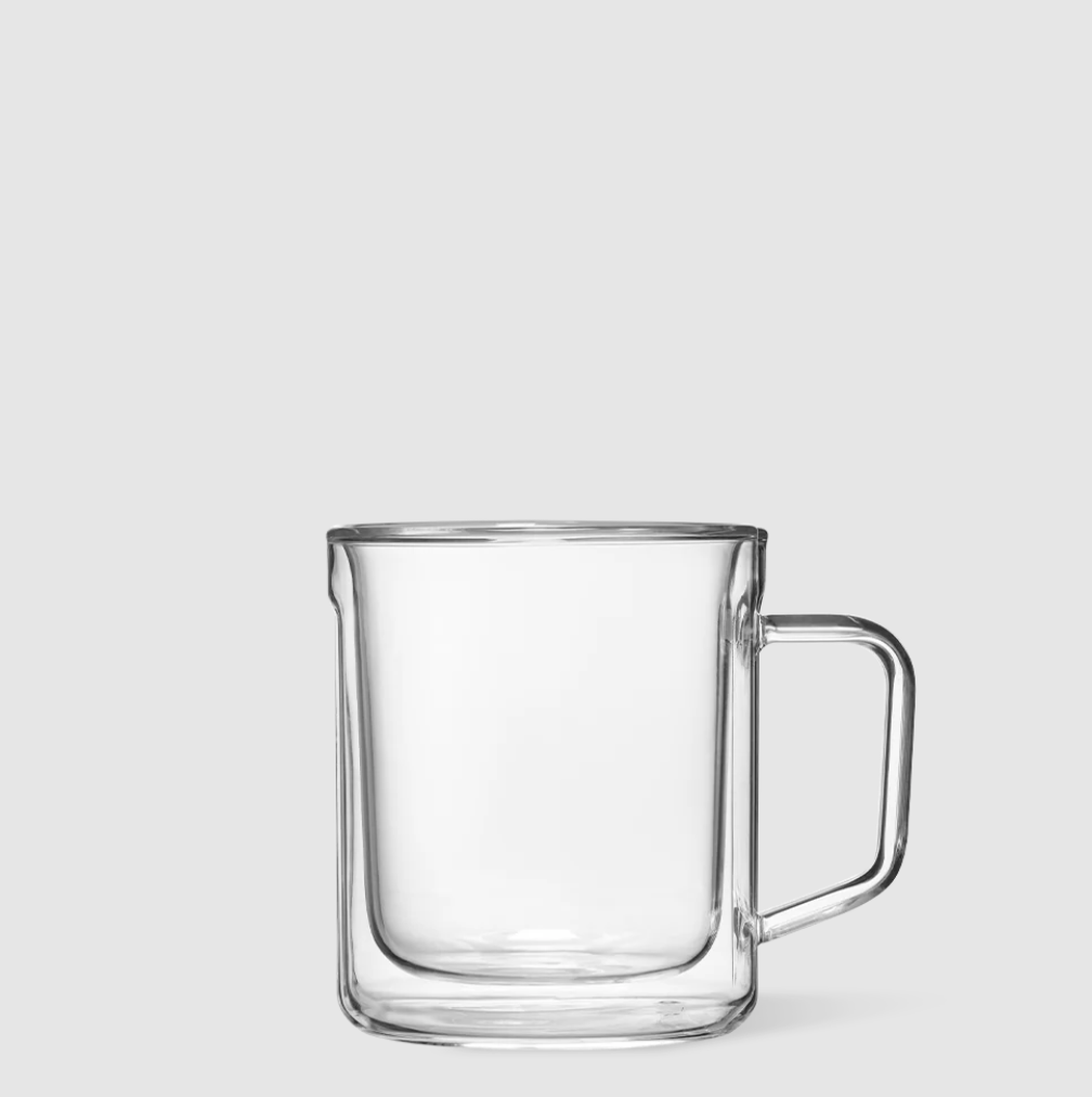 GLASS MUG- 12 OZ - DOUBLE PACK- CLEAR