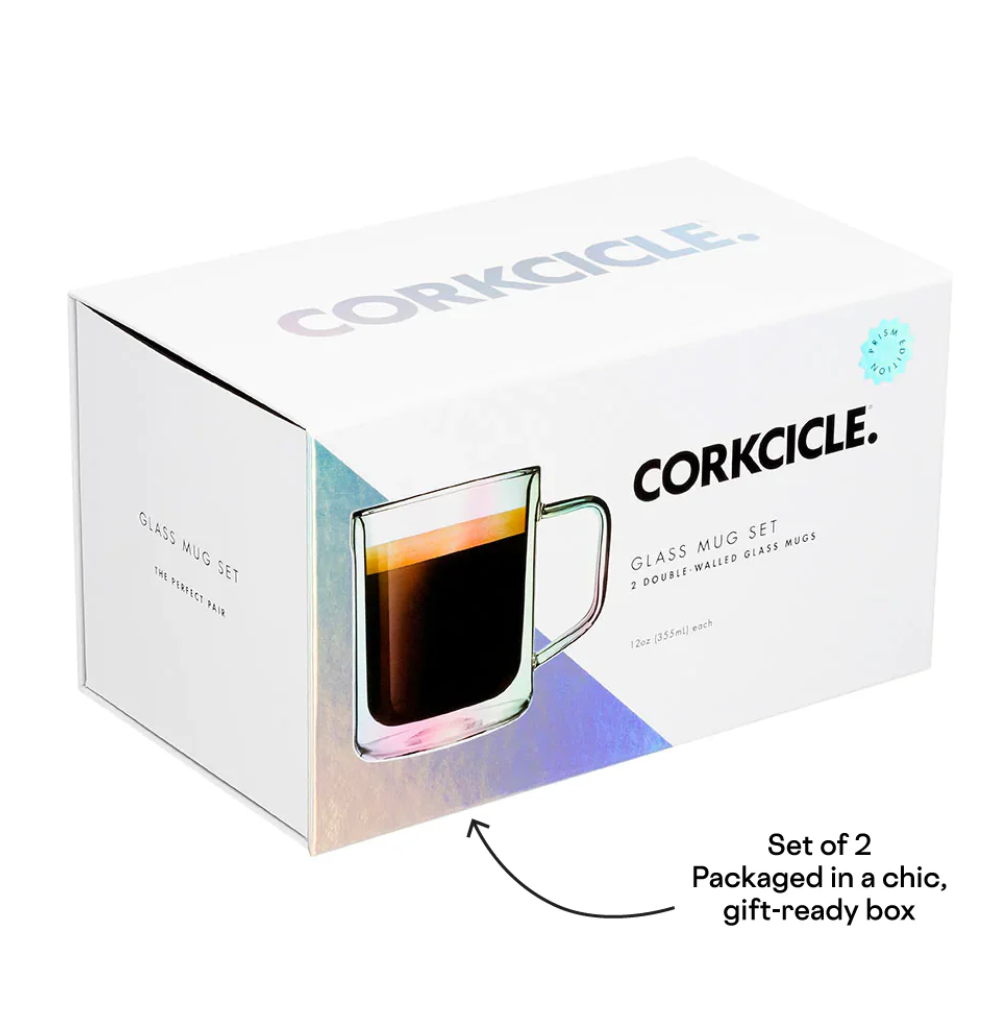 GLASS MUG- 12 OZ - DOUBLE PACK- CLEAR