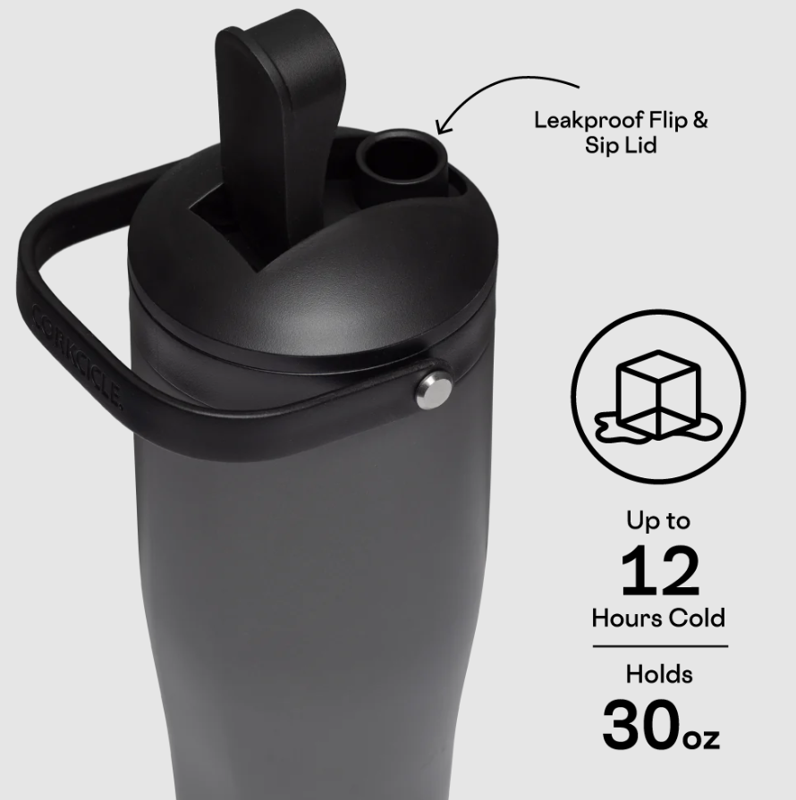 PROTEIN SHAKER CERAMIC SLATE - 30OZ