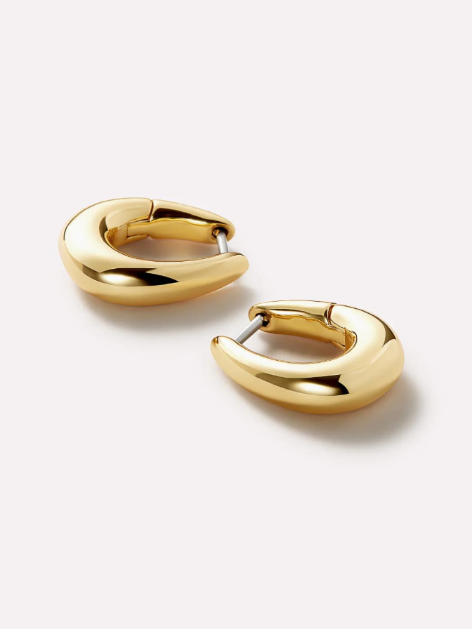 ANA LUISA AMAYA GOLD HUGGIE EARRINGS