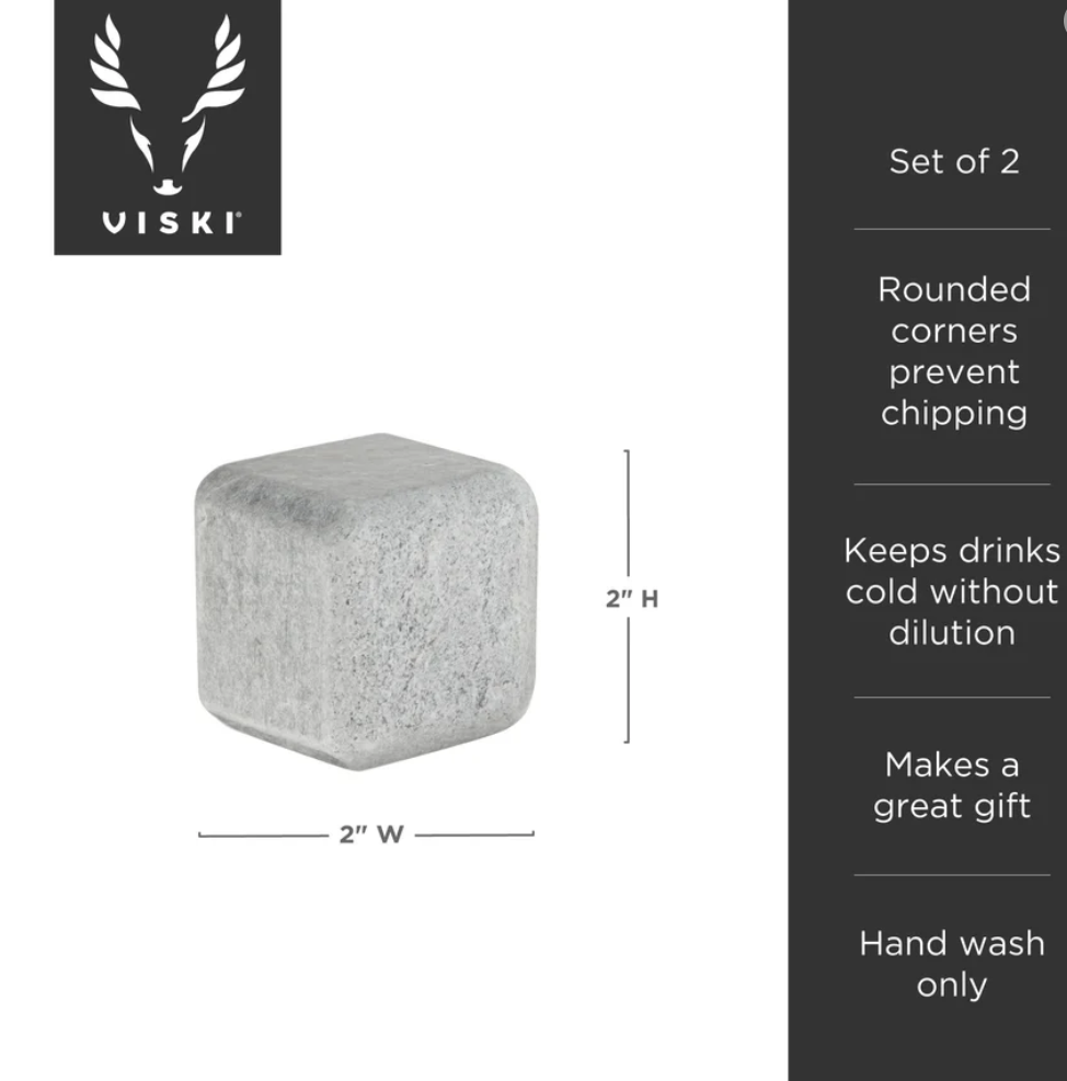 GLACIER ROCKS LARGE SOAPSTONE CUBES SET OF 2