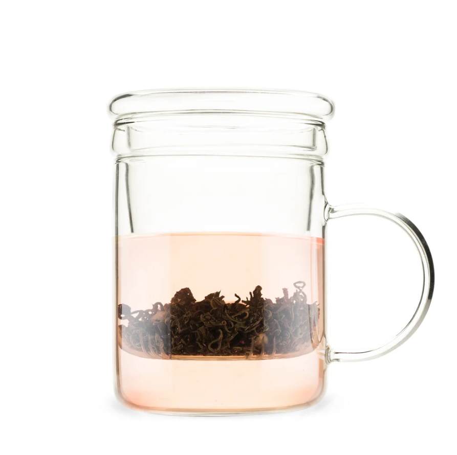 BLAKE GLASS GOLD INFUSER MUG