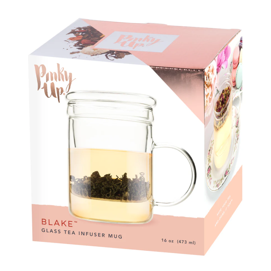 BLAKE GLASS GOLD INFUSER MUG