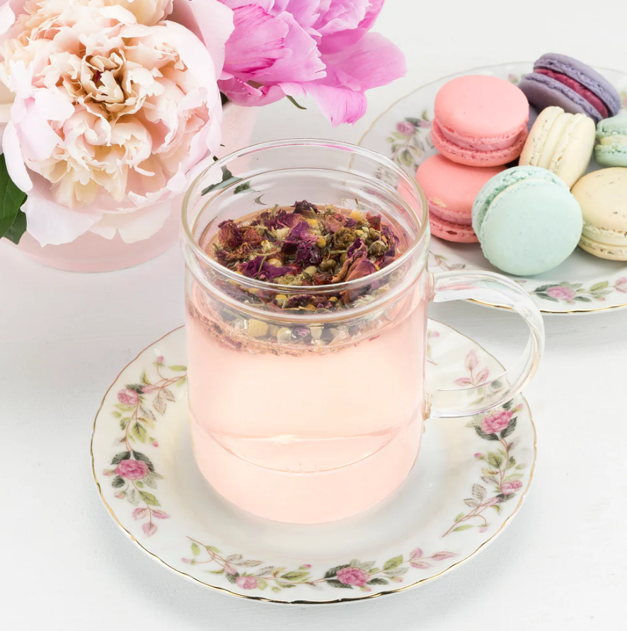 BLAKE GLASS GOLD INFUSER MUG