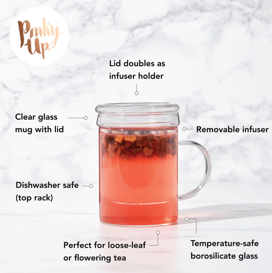 BLAKE GLASS GOLD INFUSER MUG