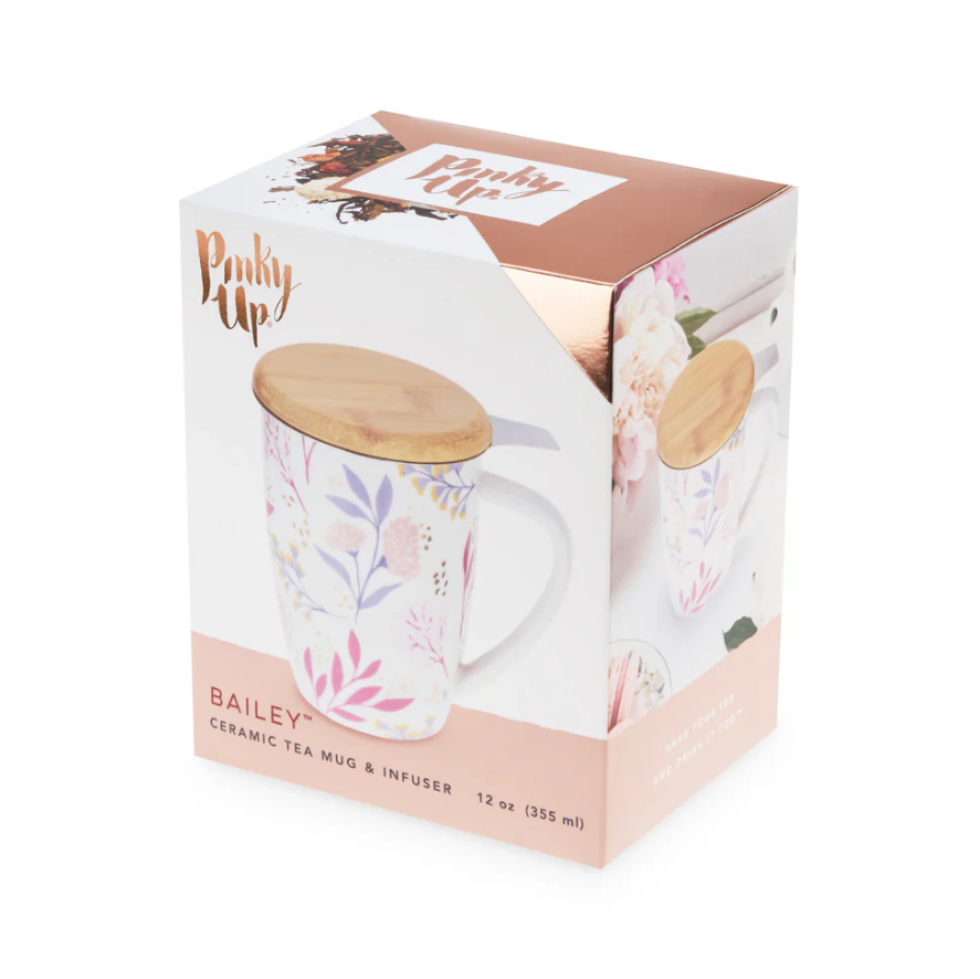 BAILEY BOTANICAL BLISS CERAMIC TEA MUG & INFUSER