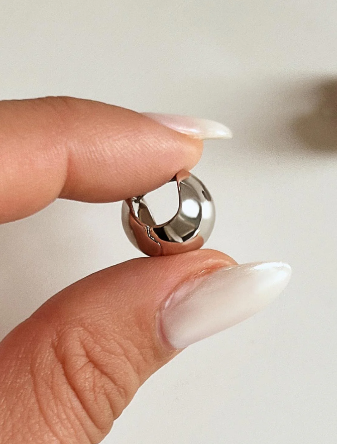 ANA LUISA SILVER SPHERE HOOP EARRINGS-MINI ABBY