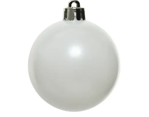 3'' WHITE BAUBLES SHATTER PROOF MIX BOX OF 6
